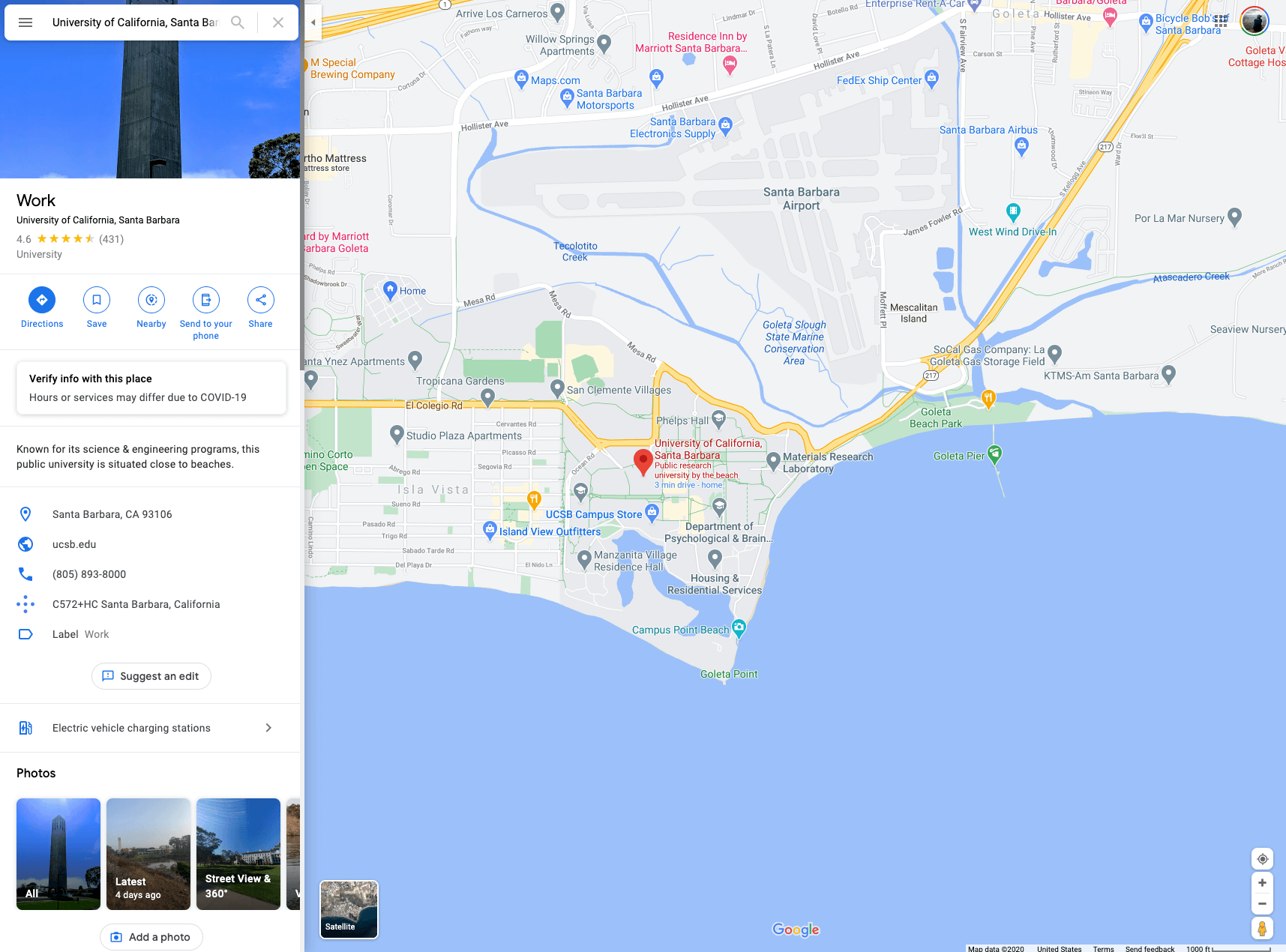 UCSB via Google Maps